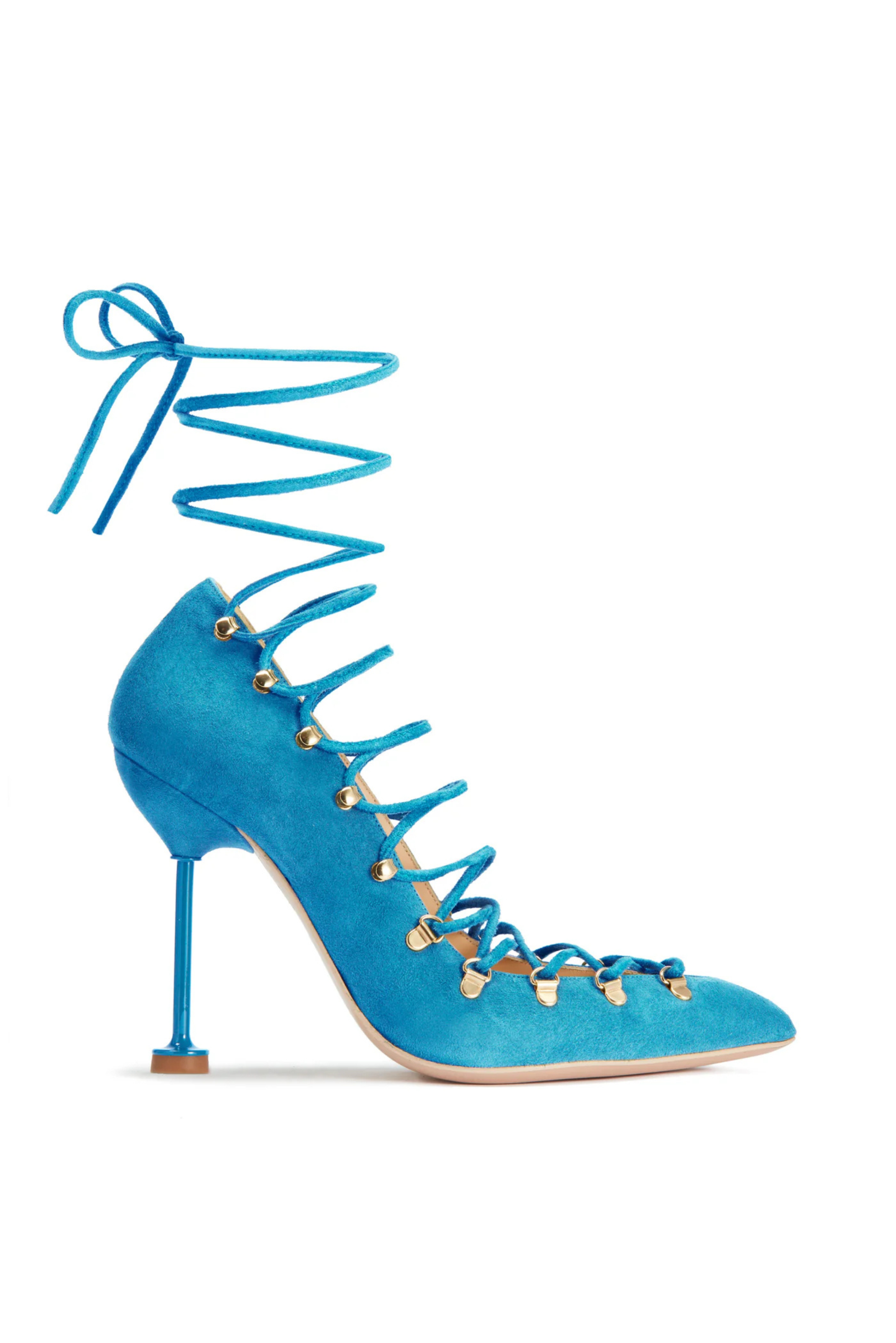 DITA Lace Up Pumps - Turquoise