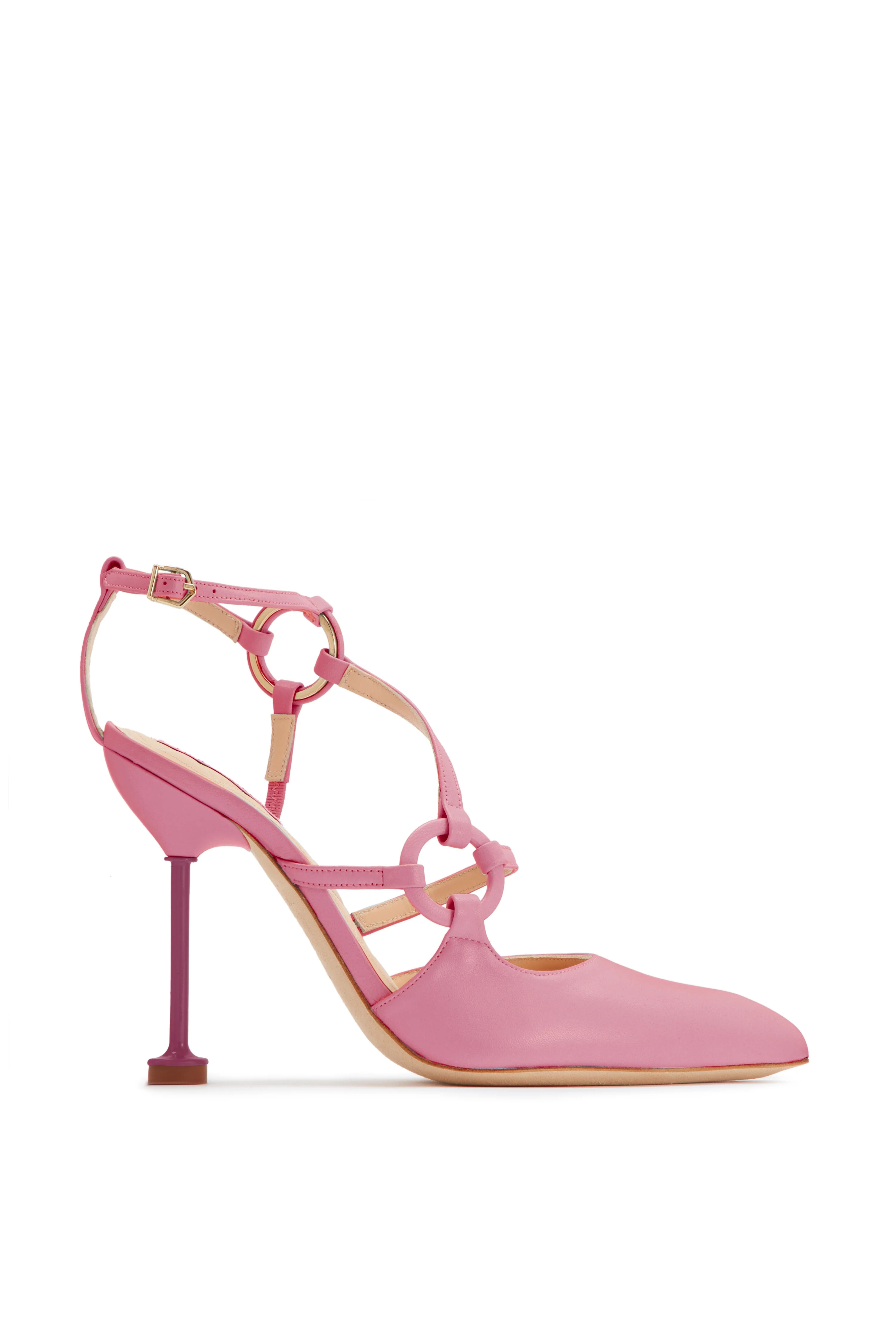 CARA Open Back Leather Pumps - Candy