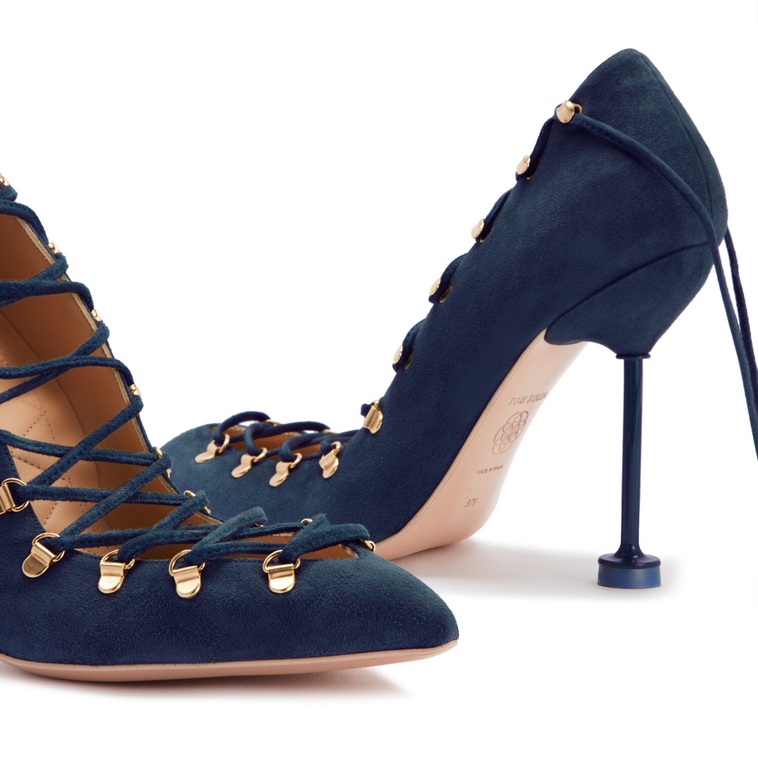 DITA Lace Up Pumps - Navy