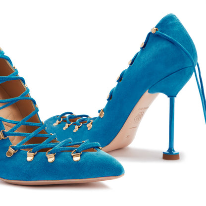 DITA Lace Up Pumps - Turquoise
