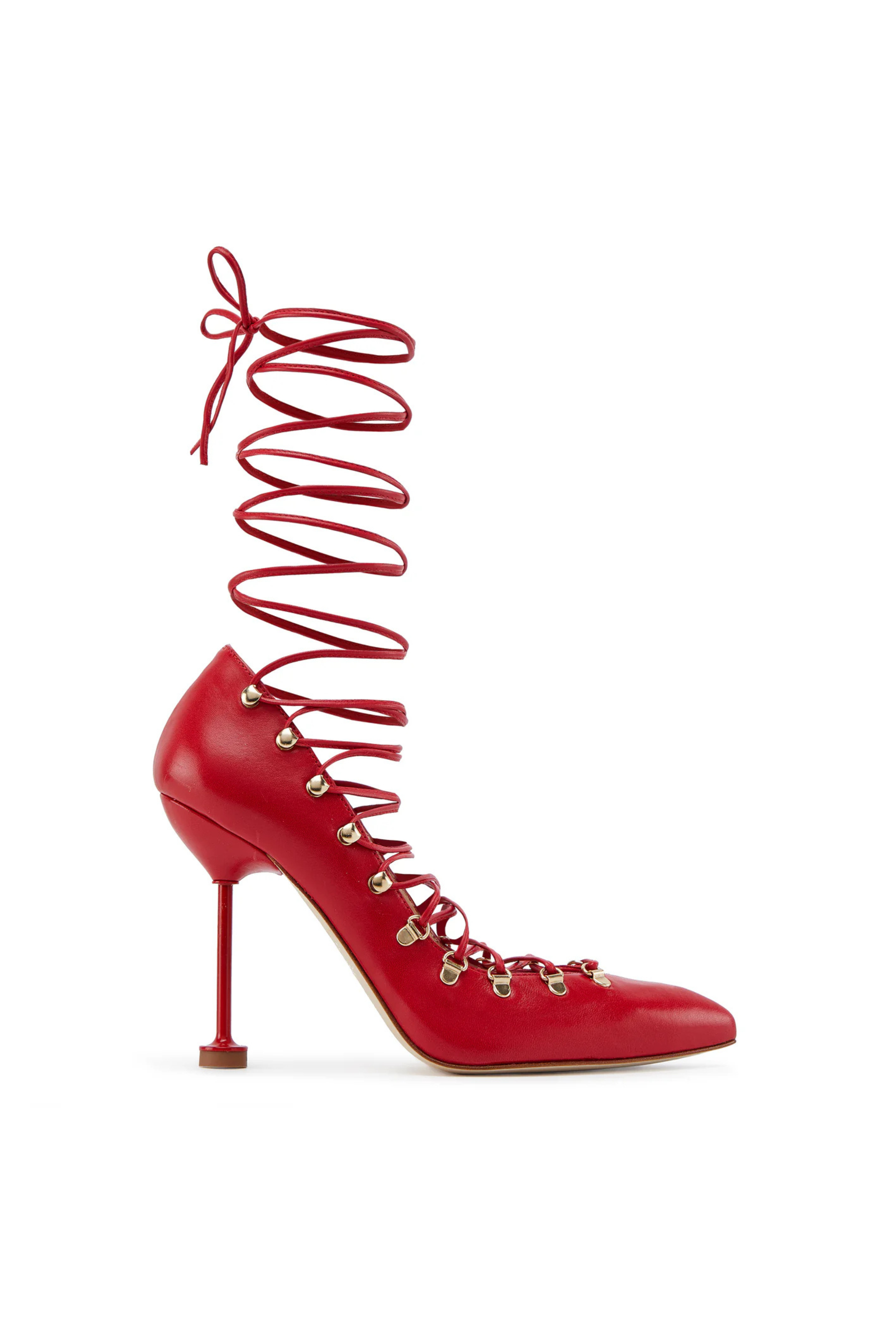 DITA Lace Up Pumps - Red