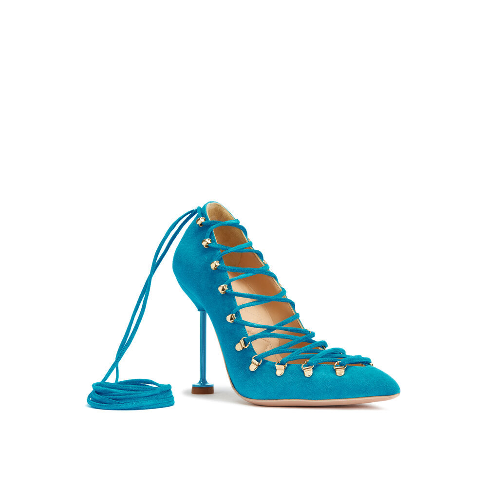 DITA Lace Up Pumps - Turquoise