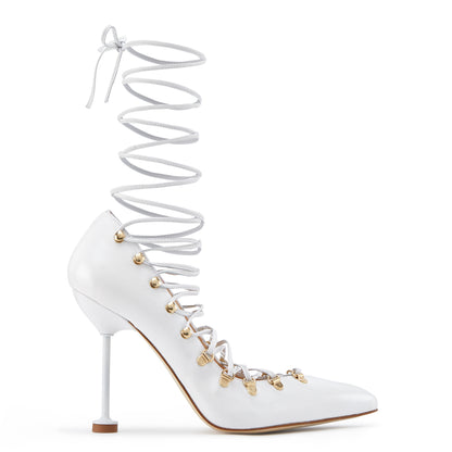 DITA Lace Up Pumps - White