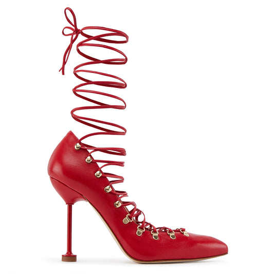 DITA Lace Up Pumps - Red