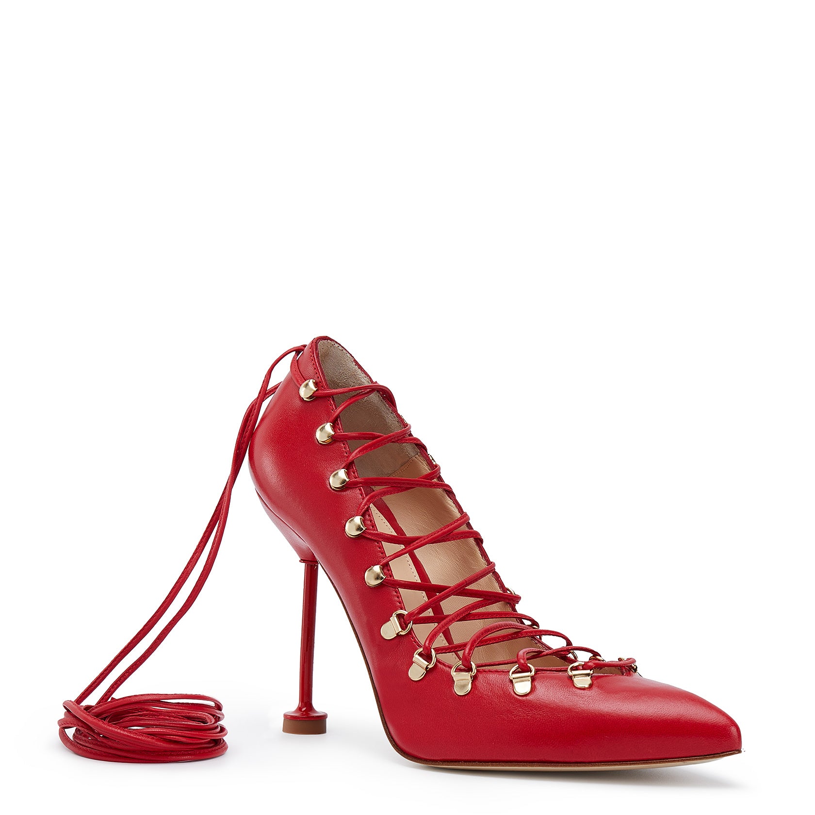 DITA Lace Up Pumps - Red