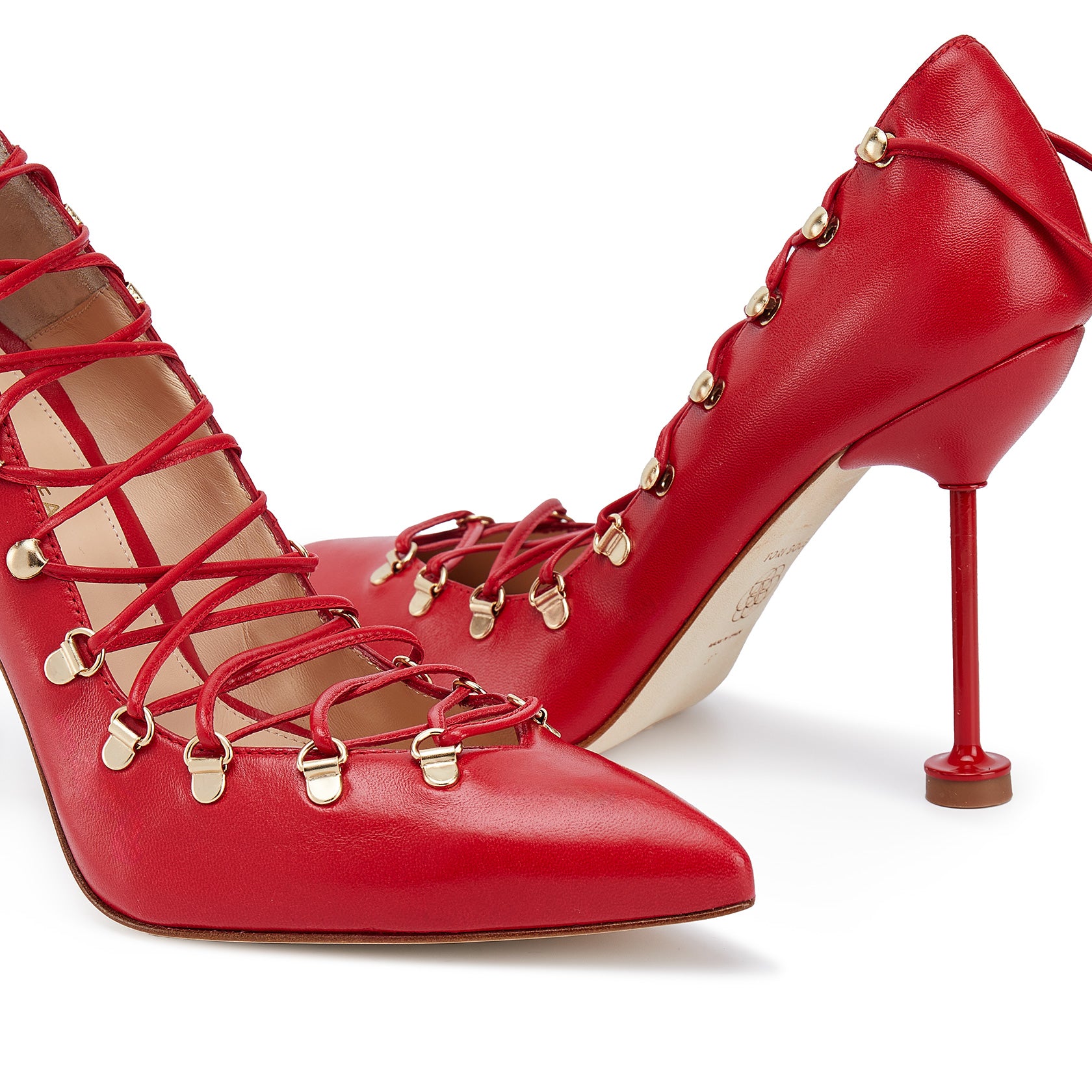 DITA Lace Up Pumps - Red