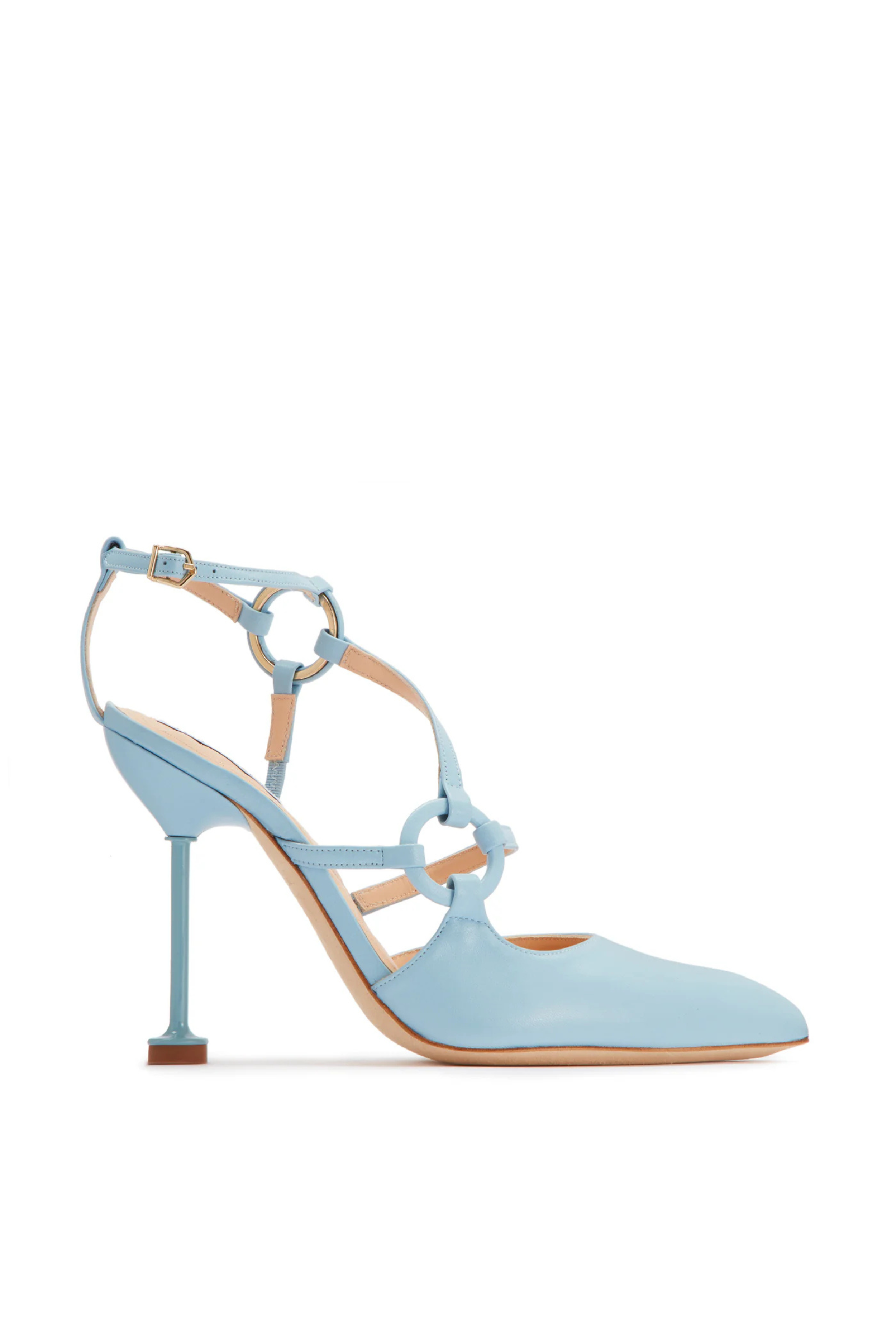 CARA Open Back Leather Pumps - Azure