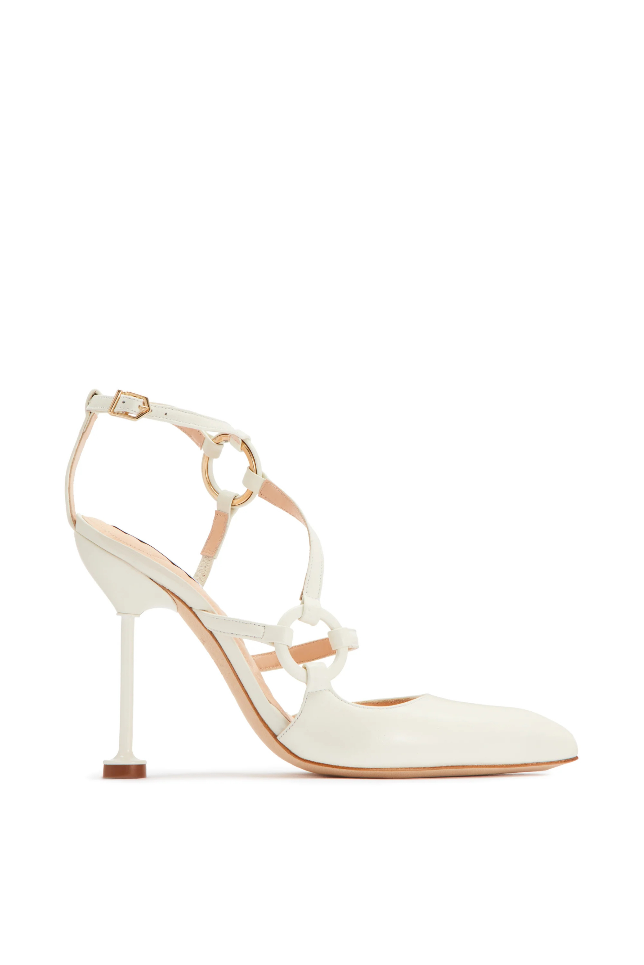 CARA Open Back Leather Pumps - Cream