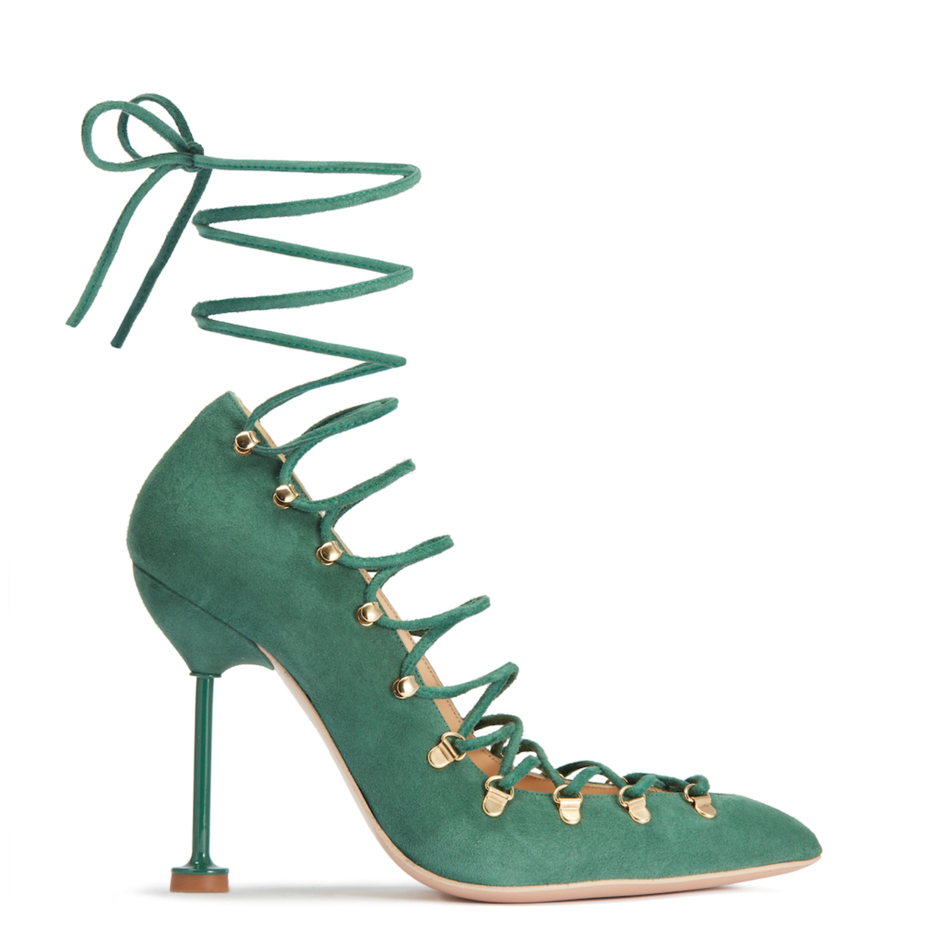 DITA Lace Up Pumps - Forest Green