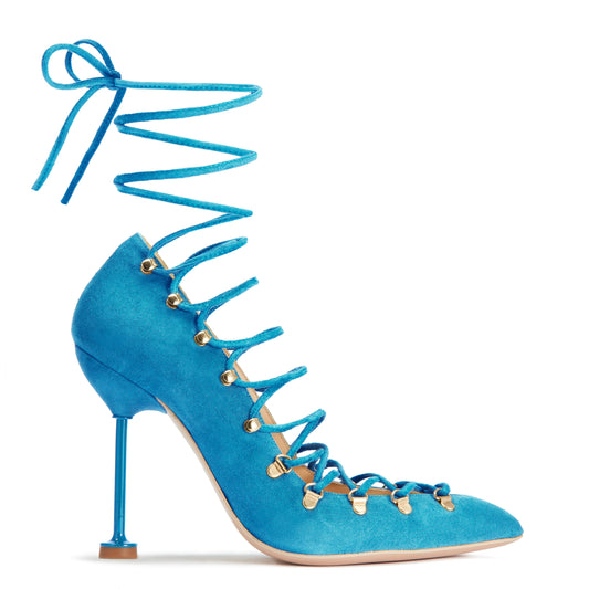DITA Lace Up Pumps - Turquoise